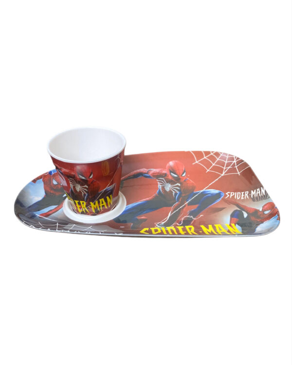 SPIDERMAN THEME PLATTER DISH WITH GLASS - Image 2