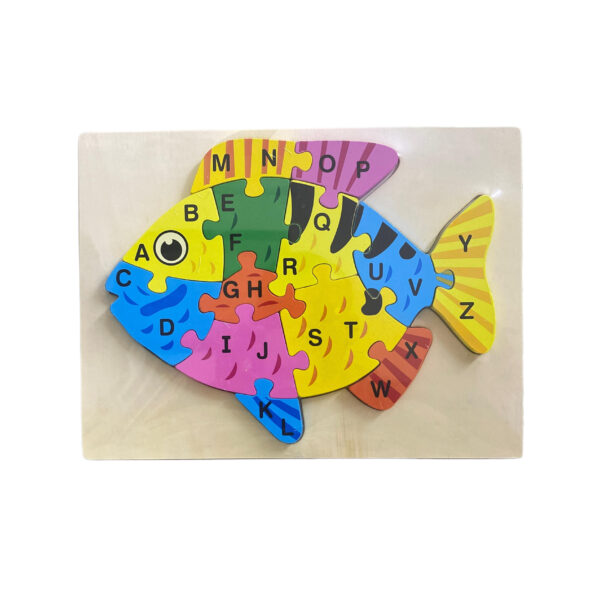 ALPHABETS LEARNING FISH SHAPED WOODEN BOARD