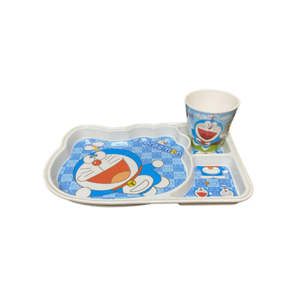 DORAEMON THEME PLATTER WITH GLASS