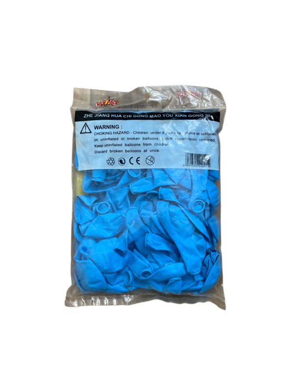 100 PIECES LATEX BALLOONS - BLUE - Image 2