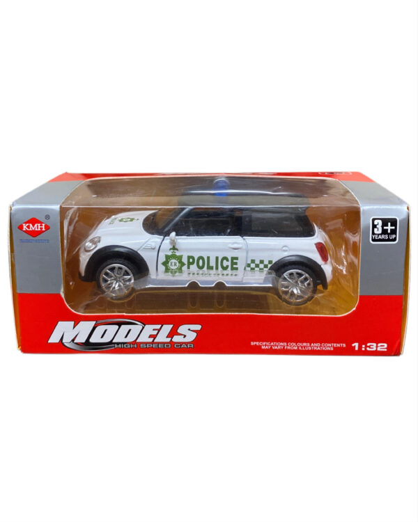 MINI COOPER METALLIC POLICE CAR - BATTERY POWERED