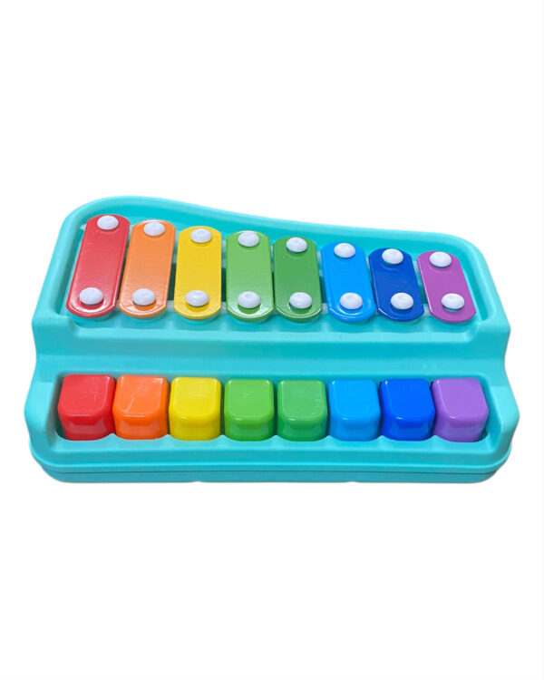 BABY XYLOPHONE, PIANO WITH MULTICOLORED KEYS (OLIVE GREEN) - Image 2