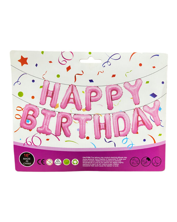 HAPPY BIRTHDAY FOIL BALLOON - PINK - Image 2