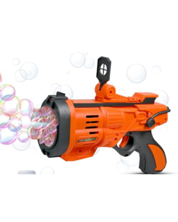 BUBBLE GUN FOR KIDS - BATTERY POWERED (ORANGE)