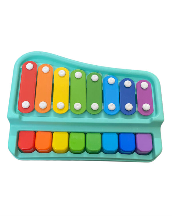 BABY XYLOPHONE, PIANO WITH MULTICOLORED KEYS (OLIVE GREEN)