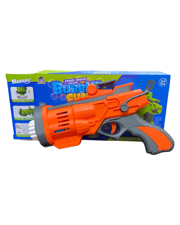 BUBBLE GUN FOR KIDS - BATTERY POWERED (ORANGE) - Image 2