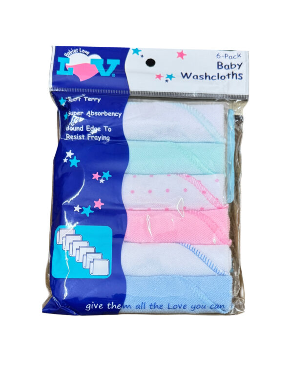 BABY WASH CLOTH TOWEL - PACK OF 6 - Image 2