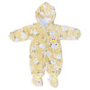 HOODED FUR ROMPER - YELLOW