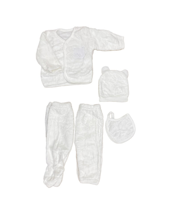 5 PIECE FUR SET - WHITE (0-3 MONTHS)