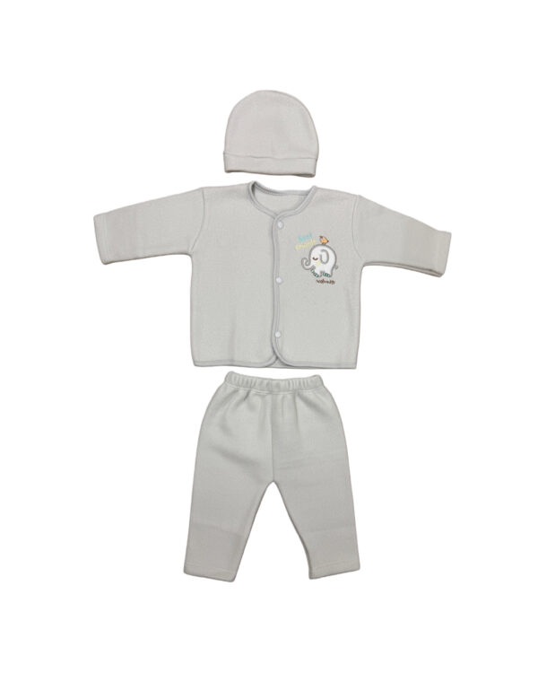 3 PIECE FLEECE SET -  GREY (0-3M)