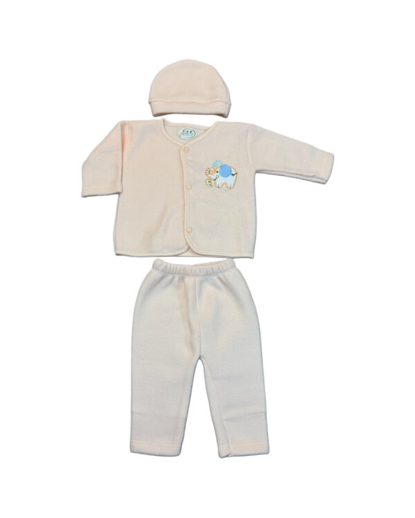 3 PIECE FLEECE SET -  BEIGE (0-3M)