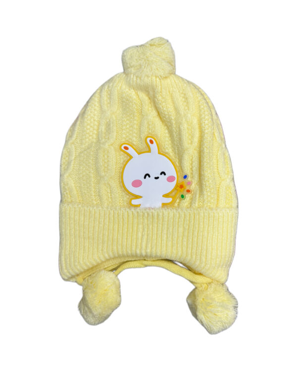 WOOLEN POM POM CAP - YELLOW