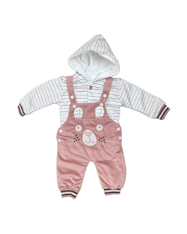 WINTERS HOODED ROMPER - TEA PINK