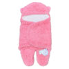 BABY WINTER HOODED FUR SWADDLE - PINK