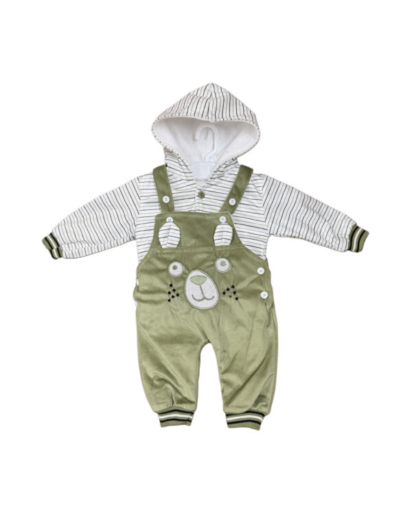 WINTERS HOODED ROMPER - OLIVE GREEN