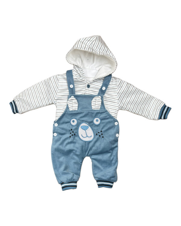 WINTERS HOODED ROMPER - ZINC BLUE