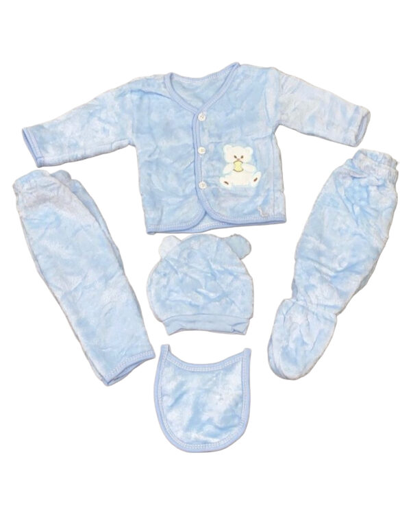 5 PIECE FUR SET - SKY BLUE (0-3 MONTHS)