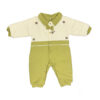 MULTI LAYERED QUILTED ROMPER - OLIVE GREEN & WHITE