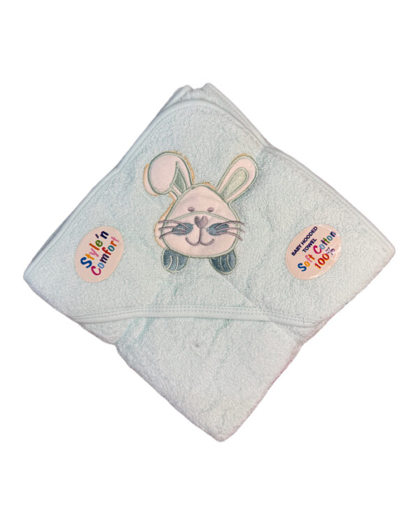 BABY HOODED BATH TOWEL - SEA GREEN