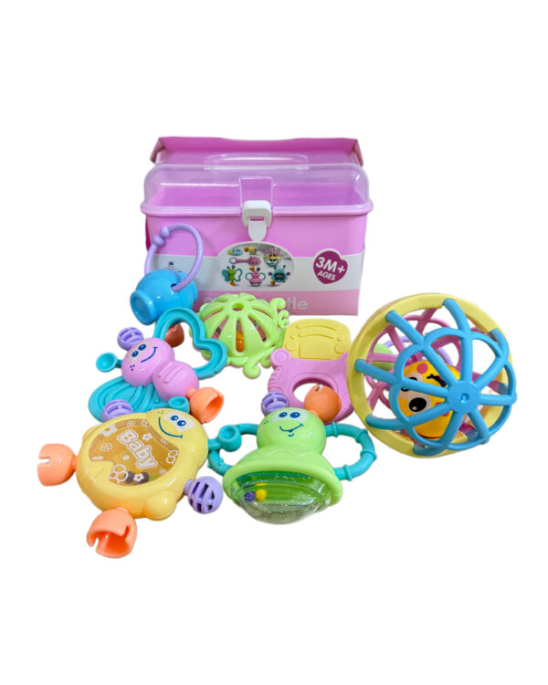 RATTLE TOYS BOX 7 Pc - PINK - Image 2