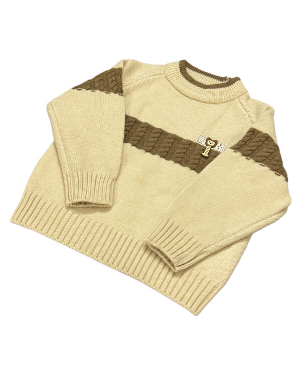 WOOLEN SWEATERS - BROWN & SKIN