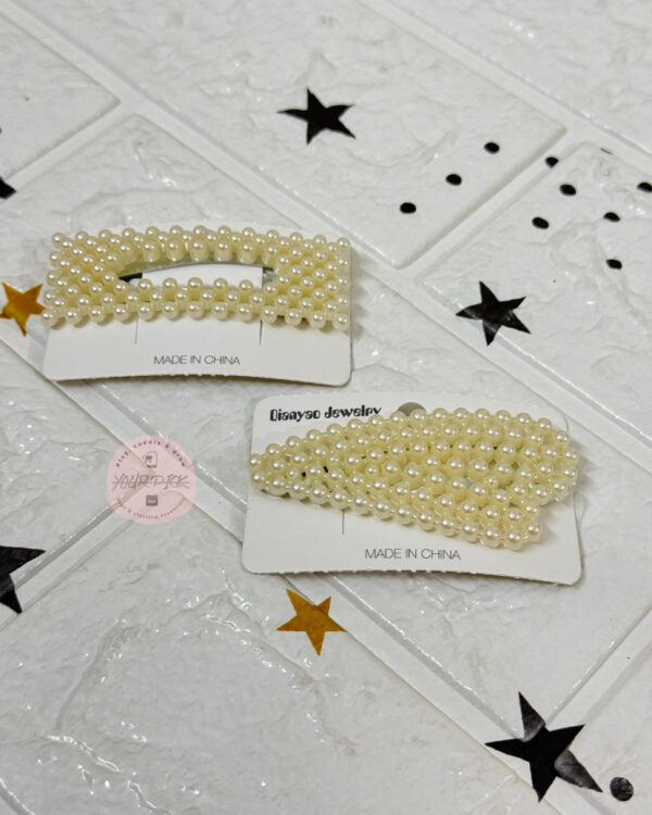 BEADED PEARLS HAIR CLIPS - SET OF 2 - Image 2