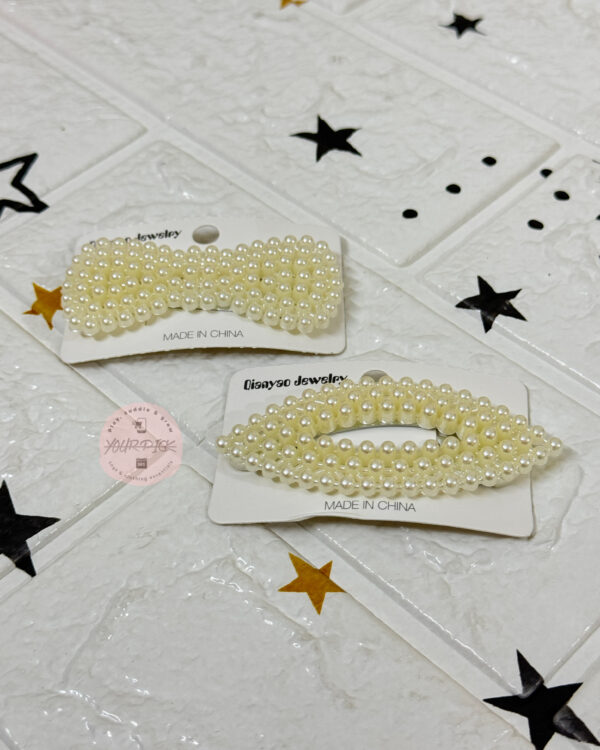 BEADED PEARLS HAIR CLIPS - SET OF 2 - Image 5