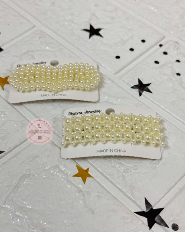 BEADED PEARLS HAIR CLIPS - SET OF 2 - Image 3