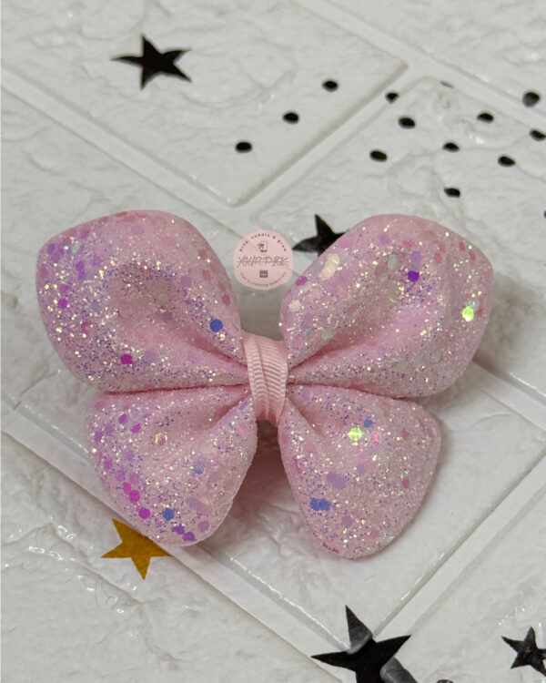 GLITTERY BUTTERFLY BOW PINS - LARGE SIZE